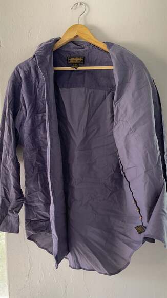 Vintage Eddie Bauer Purple Corduroy Long Sleeve Shirt with Embroidery, Size S - Picture 6 of 7